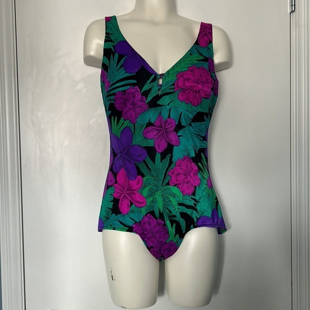 Maxine of Hollywood Vintage Floral One Piece Swimsuit